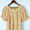 Ann Taylor  Petite Floral Cut Out Shift Dress Orange and Yellow Large Photo 3