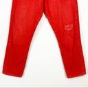 Alice + Olivia  Distressed Boyfriend High Waist Straight Leg Jeans Red Size 4 Photo 3