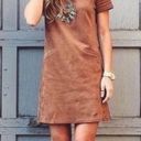 WAYF  faux suede shift dress brown Photo 0