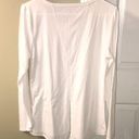 Athleta  Women’s White Long Sleeve Ribbed Open Slit Back Long Sleeve Shirt Photo 5