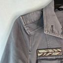 White House | Black Market  Gray Denim Moto Military Jean‎ Jacket Women's Size 4P Photo 3