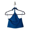 Mango MNG  SZ S blue crochet halter cropped top Photo 2