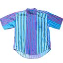 American Vintage Vintage 90s Casual Button Down Shirt Colorful Stripes Cotton Layering Medium Photo 6