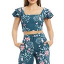 Endless Rose  Floral Crop Top Green Sz Medium NWT Photo 0