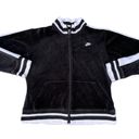 Nike Vintage 90s  Velour Black White Zip Up Jacket Photo 0