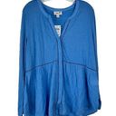 Style & Co NWT  Womens Button Up V-Neck Long Sleeve Top Blouse Blue Size XL Photo 0