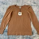 Anne Klein NWT!  Tan Brown Cotton Cashmere Shirred Shoulder Pullover Sweater S Photo 8