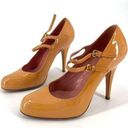 36.5 Mui Mui Women's Patent Leather Double Ankle Strap Heel Butterscotch Size  Photo 0