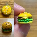 Cheeseburger Charm Pendant Yellow Photo 1