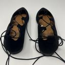 American Eagle  Black Lace Up Pointed Toe Flats Size 6 Faux Suede Photo 4
