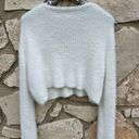 Jun & Ivy  Cropped Fluffy White Cardigan Size L Photo 1