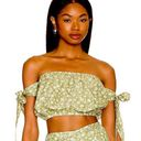 Eberjay Eberjey floral off shoulder green crop top NWT Photo 0