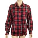 Orvis  Women’s Carefree button down up shirt size small Red & Black Plaid Photo 0