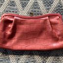 Banana Republic Coral Crocodile Embossed Leather Clutch Photo 0