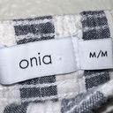 ONIA Linen Blend White Gray Striped Cuffed Beach Pants Photo 3