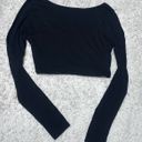 Naked Wardrobe NWOT  Black Long Sleeve Crop Top Size S Photo 1