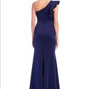 Jessica Howard Ruffle Cap Sleeve One Shoulder Scuba Mermaid Gown Photo 1