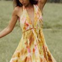 ZARA Yellow Halter Open Back Mini Dress Photo 0