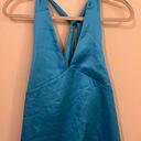 Glam Boutique Satin Blue Knot Back Top Photo 0