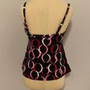 Caribbean Joe Red, Pink, and White Circle Tank Swimsuit Tap Photo 3