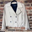 Who What Wear  Khaki Tan Double Breasted Ruffle Coat Women's Size Small Photo 1