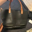 Lulus Weekend Traveler Black and Cognac Tote Bag Photo 4