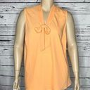 Kasper  NWT Size 3X Orange Blossom V-Neck Tie Detail Tank Top Blouse Photo 0