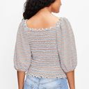 Loft Ann Taylor Puff Sleeve Square Neck Smocked Stretchy Knit Crop Top Boho L Photo 1