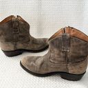 5/48 Lauralee Taupe Brown Distressed Leather Stitch Western Cowboy Ankle Boot 36 Photo 9