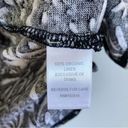 Garnet Hill  Organic‎ Linen Knit Tank Black and White Floral Print Size Large Photo 6