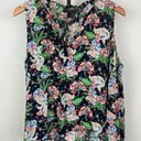 J.Crew  Black Island Floral Tassel Drapey Tie Front Swing Tank Top Photo 4