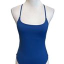 Everlane  Womens The String One Piece Swimsuit Lace Up Low Back Blue Dusk M Photo 0