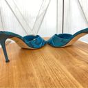 Brian Atwood  Maritima Snake Print Heeled Mule Sandals Turquoise 8.5 Photo 5