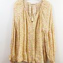 Daisy Spell & The Collective Rue Blouse Floral  Yellow Long Sleeve Size XXL Photo 1