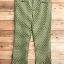 ZARA  High Waisted Green Purple Triangle Floral Pattern Cropped Pants Women’s L Photo 1