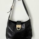 Salvatore Ferragamo black Ganci textured leather shoulder bag Photo 0