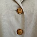 Lee Kathie  Shirt Vintage Beige Wooden Buttons Front Short Sleeves Collard SZ 16W Photo 2