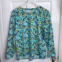 L.L.Bean  Women’s UPF 50+ Long Sleeve Sun Swim Shirt Floral Print W-042 Sz L Photo 2