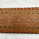 Chico's  Vintage Studded Genuine Leather Floral Tooled Belt Size Medium M Womens Photo 8