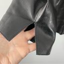 Lafayette 148  Black Leather Jacket Size 14 Buttery Soft Side Front Buttons Photo 4