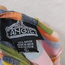 Angie  Pina Colda Striped Short Sleeve Strappy Neck Dress Boho Size L Photo 9