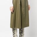 Simkhai Mar Faux Leather Pleated Side Tie Wrap Skirt in Nori Size 2 Photo 2