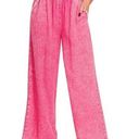 Zenana Outfitters NEW The Marilee Fuchsia Frayed Hem Linen-Blend Pants SIZE Large Boutique Photo 0