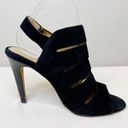 Isola  Black Strappy Suede Peep Toe Heel Sandals Size 9.5 Womens Photo 7