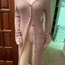 Double Zero  Women's Pink Knit Long Button Down Cardigan Sweater Size S Blush Photo 10