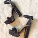 Bamboo Velvet Ankle Strap Platform High Heels Sandals Photo 1