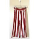 Madewell  Wide Leg Linen Pull On Striped Crop Pants Red Cream Size XS Photo 2