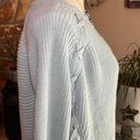 a.n.a  Crewneck Sweater Criss-Cross Sleeve Detail Size XL Light Blue Photo 5