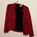 Coldwater Creek  slinky red black open Cardigan shirt, medium Photo 0