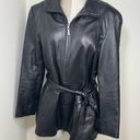 Krass&co Vintage Colebrook &  Genuine Leather Belted Jacket Size XL late 90s Y2K Black Photo 0